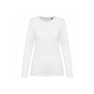 t-shirt da a manica lunga con scollo rotondo in suprima