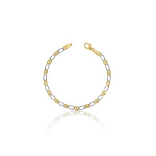 MUAU Schmuck  Bracelet Fantasie Bicolor Gelbgold-/Weissgold 750, 3.9mm, 21cm 