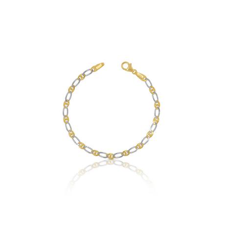 MUAU Schmuck  Bracelet Fantasie Bicolor Gelbgold-/Weissgold 750, 3.9mm, 21cm 