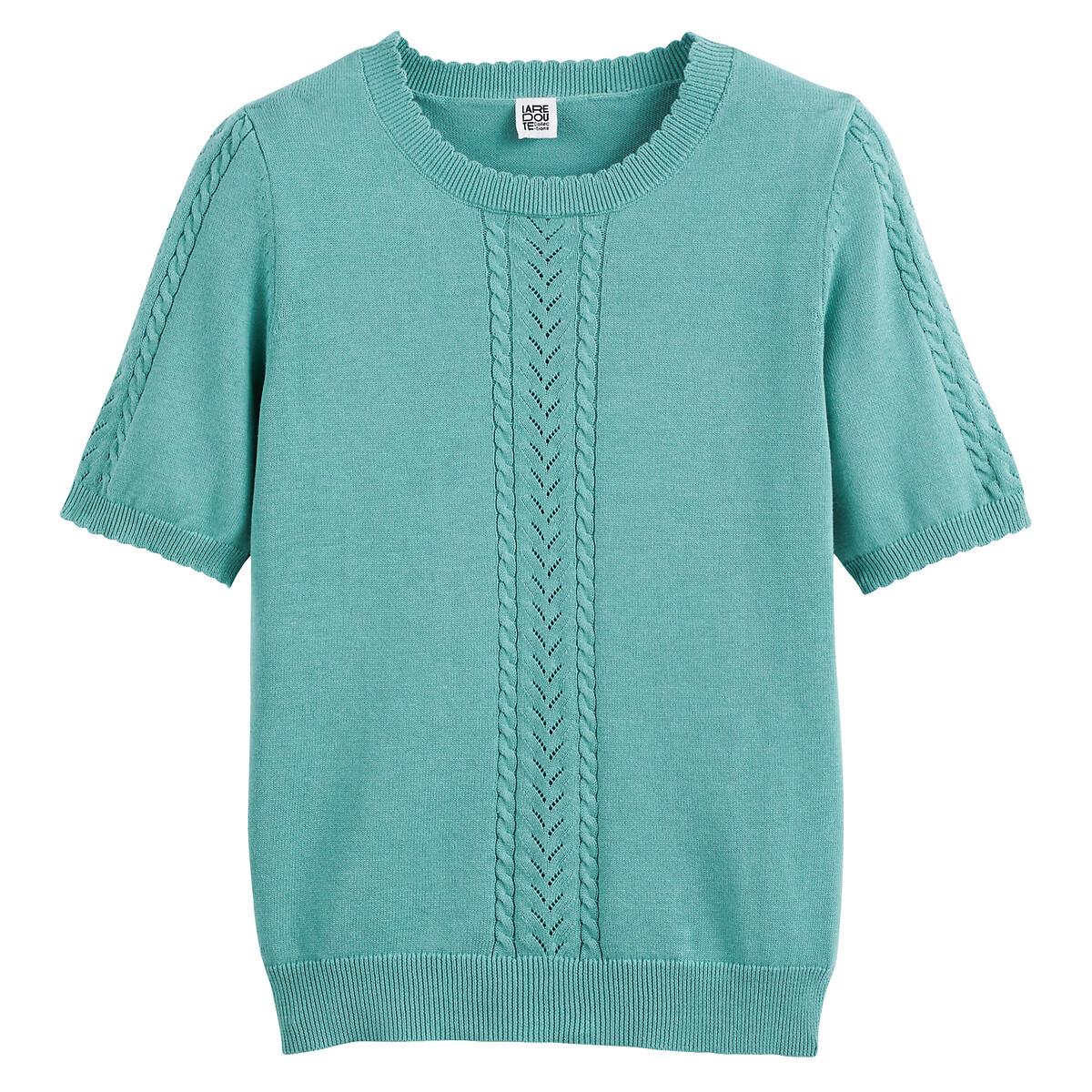 La Redoute Collections  Kurzärmeliger Pullover mit rundem Ausschnitt 