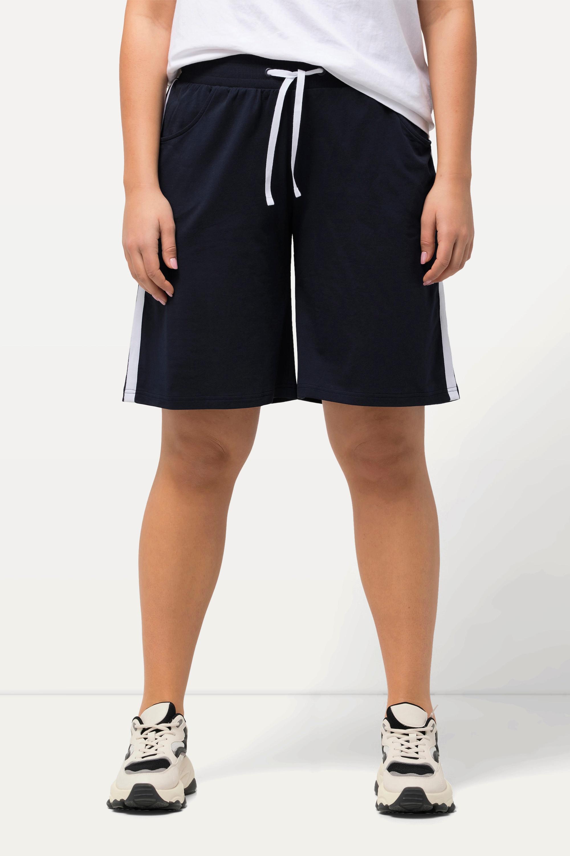 Ulla Popken  Shorts di jersey con taglio della gamba ampio, cintura elastica e laccetto 