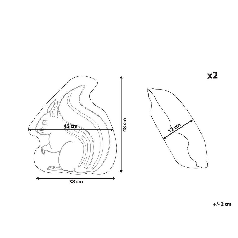 Beliani Lot de 2 coussins décoratifs en Coton Moderne KOLKATA  