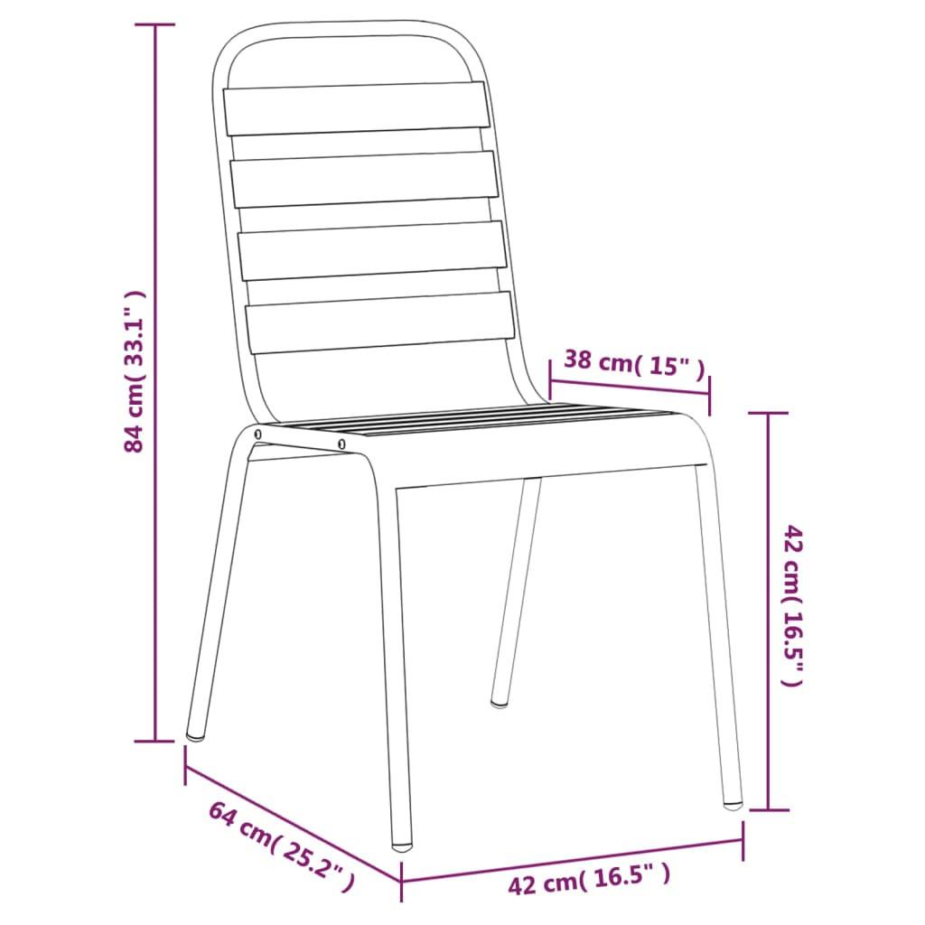 VidaXL set da pranzo da giardino Acciaio  