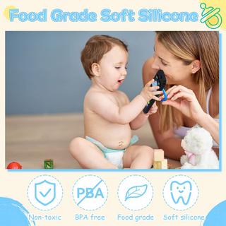 Activity-board  Dentition pour bébé avec télécommande, aide à la dentition en silicone sans BPA avec chaîne de tétine en silicone pour bébé 