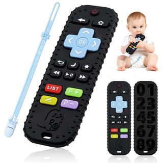 Activity-board  Dentition pour bébé avec télécommande, aide à la dentition en silicone sans BPA avec chaîne de tétine en silicone pour bébé 