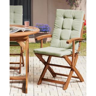 Beliani Lot de 2 chaises de jardin avec coussins en Acacia Rustique MAUI PREMIUM  
