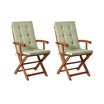 Set di 2 sedie da giardino con cuscini en Legno d'acacia Rustico MAUI PREMIUM