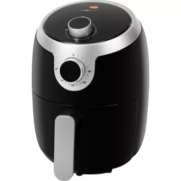 Clatronic FR 3769 H Unique 1,8 L Autonome 1000 W Friteuse d’air chaud Noir, Acier inoxydable