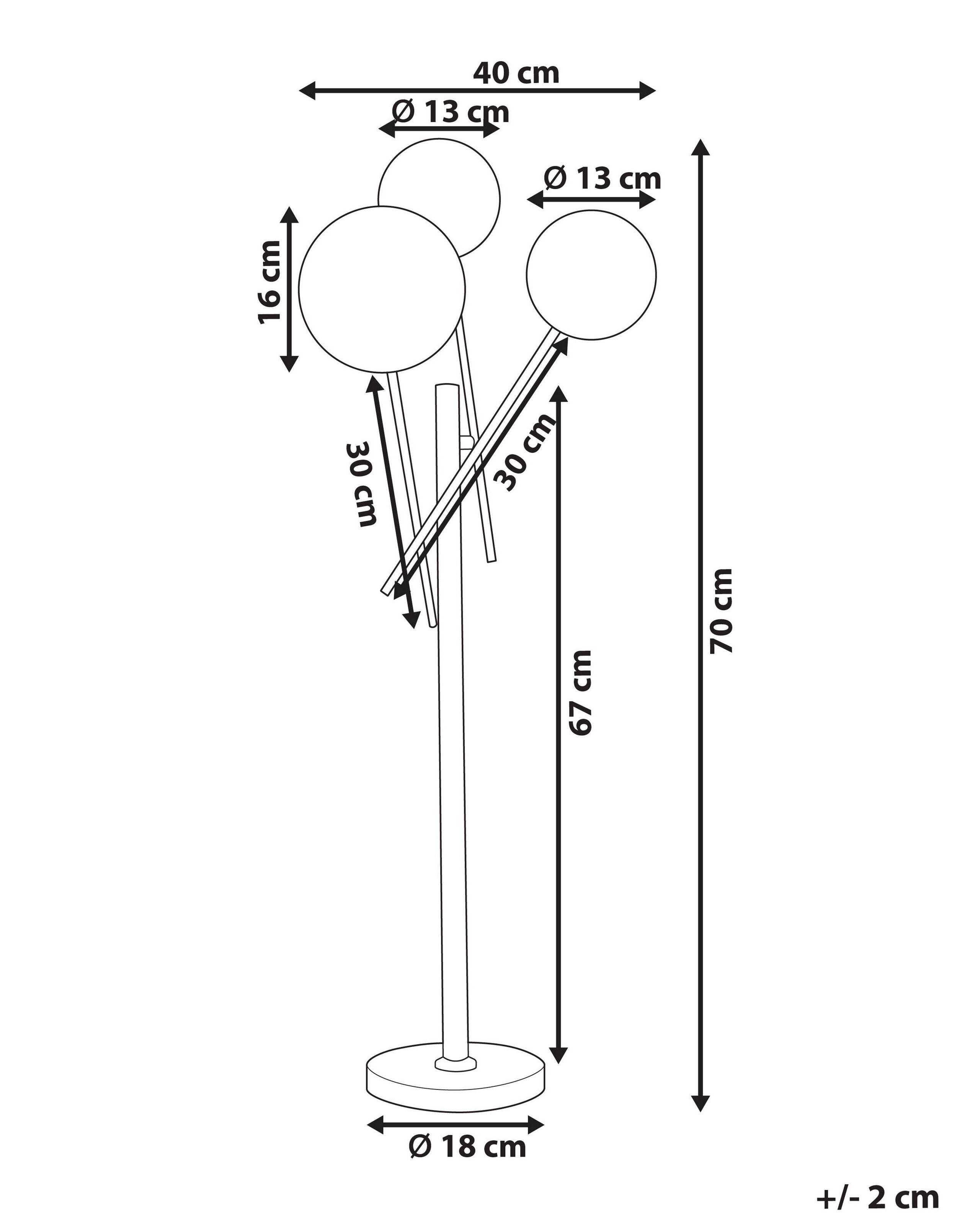 Beliani Lampe à poser en Verre Moderne TAMESI  