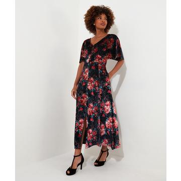 Robe Velours Taille à Nouer Florale