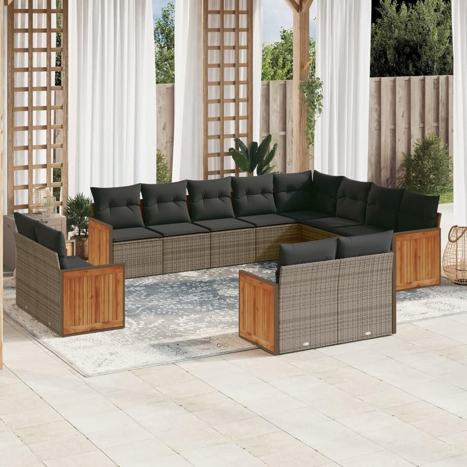 VidaXL set divano da giardino Polirattan  