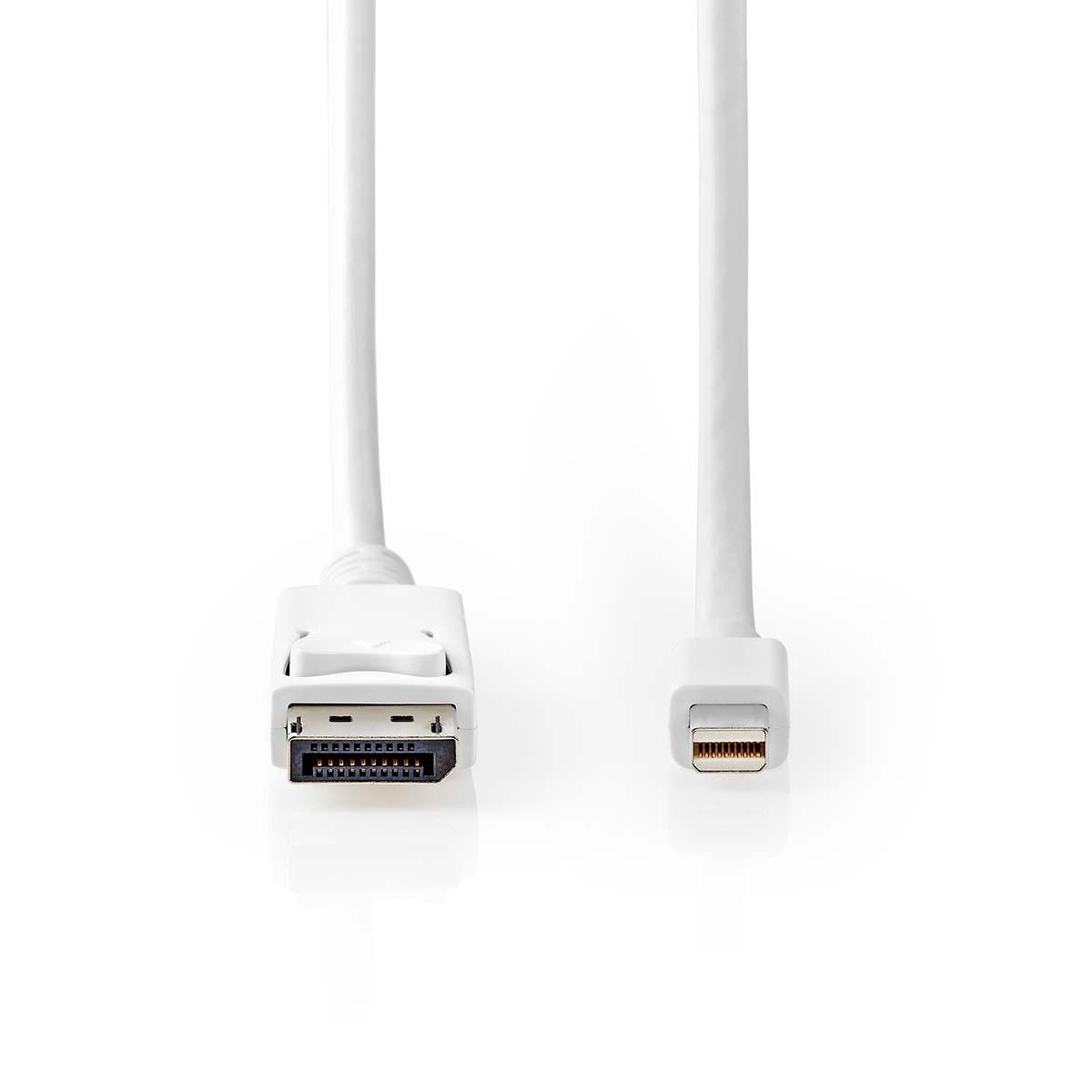 Nedis  Câble mini DisplayPort | DisplayPort 1.4 | Mini DisplayPort Hane | DisplayPort Hane | 48 Gbps | Nickelplaterad | 2.00 m | Rond | PVC | Vit | Blister 