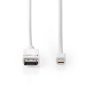 Nedis  Câble mini DisplayPort | DisplayPort 1.4 | Mini DisplayPort Hane | DisplayPort Hane | 48 Gbps | Nickelplaterad | 2.00 m | Rond | PVC | Vit | Blister 