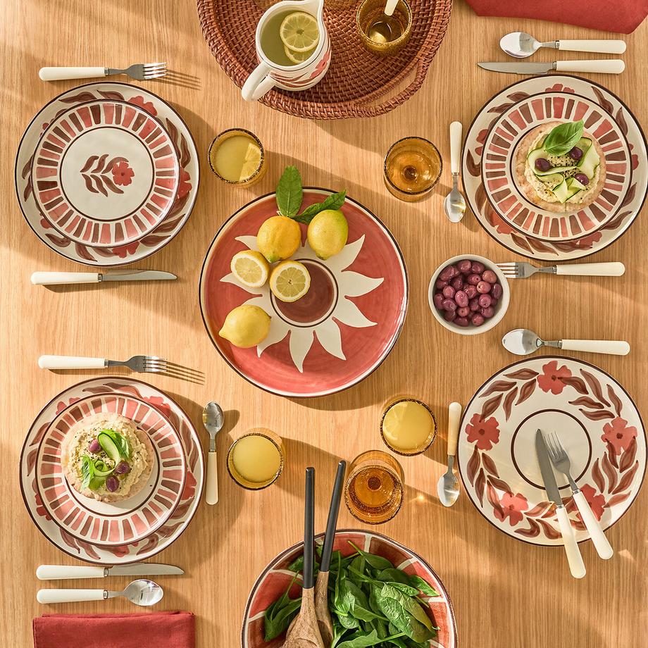 La Redoute Intérieurs Set mit 4 flachen Tellern aus Steingut  