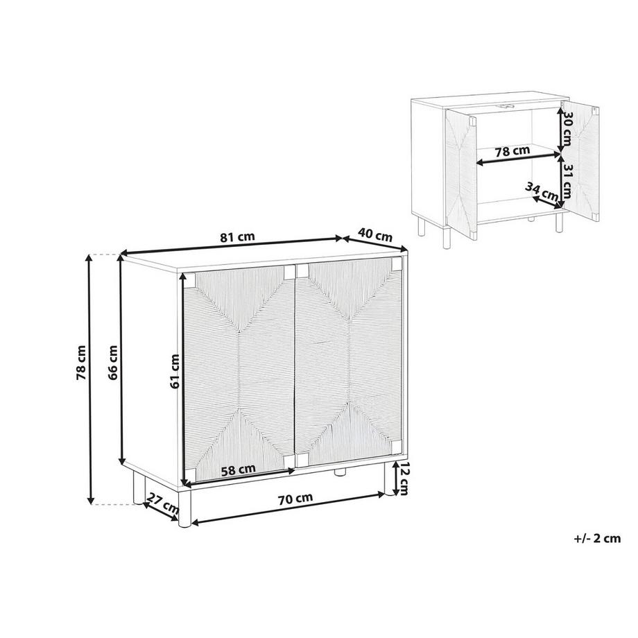 Beliani Commode 2 portes en Panneau de particules de bois Moderne BONDI  