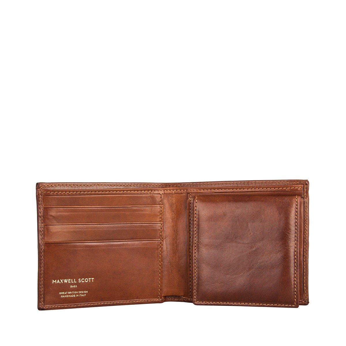 Maxwell Scott  Le Ticciano RFID Portefeuille avec porte-monnaie en cuir anti RFID 