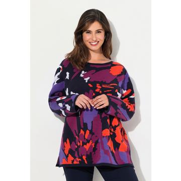 Pull motif Jacquard, encolure bateau, manches longues