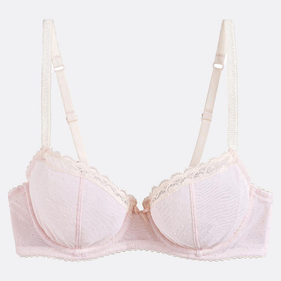 La Redoute Collections Alix Reggiseno con ferretto in tulle floccato  
