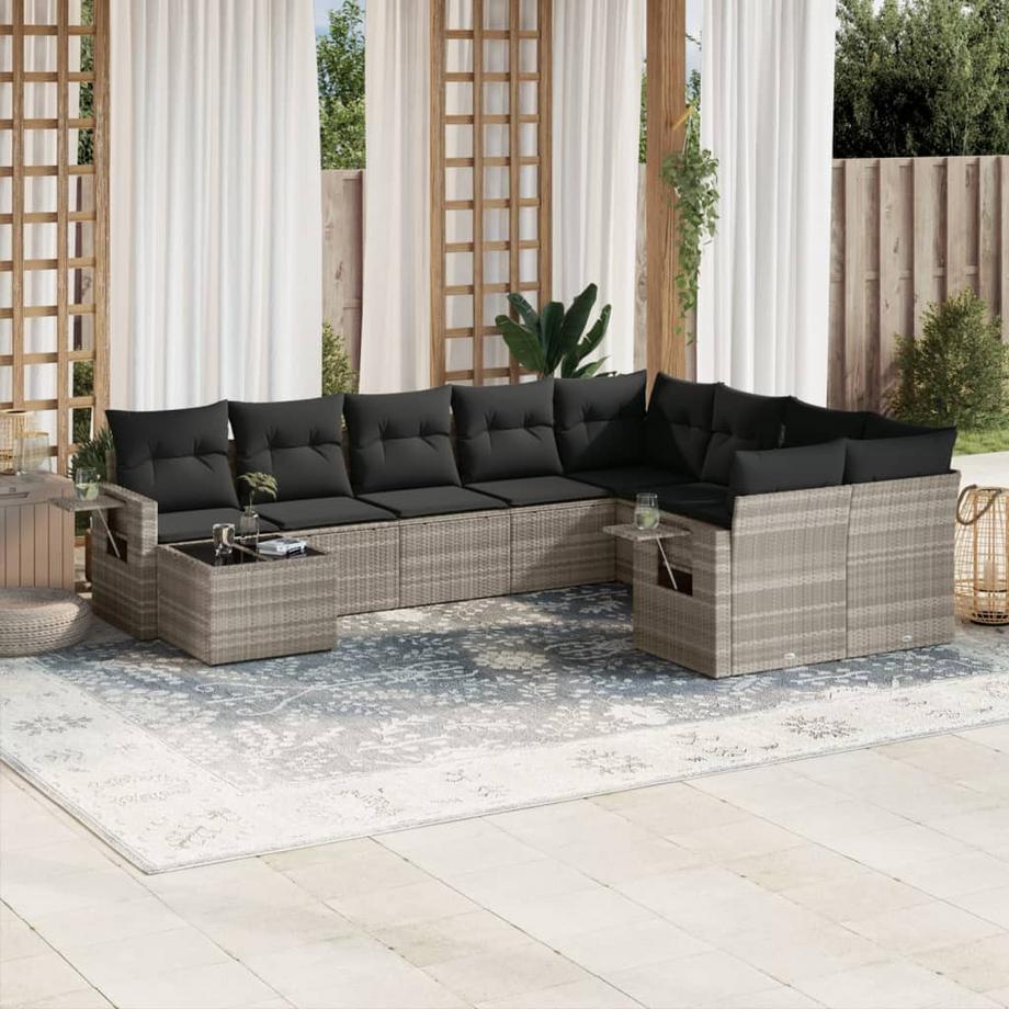 VidaXL set divano da giardino Polirattan  