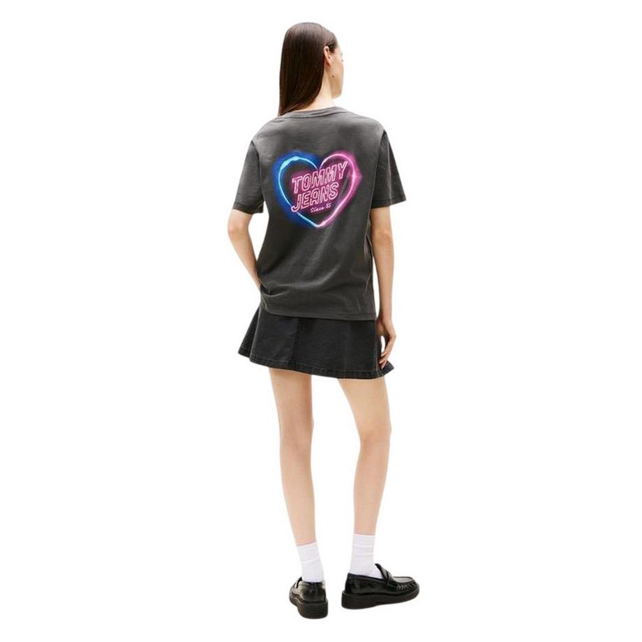TOMMY JEANS Regular Fit T-Shirt mit Neonherz Grafik  