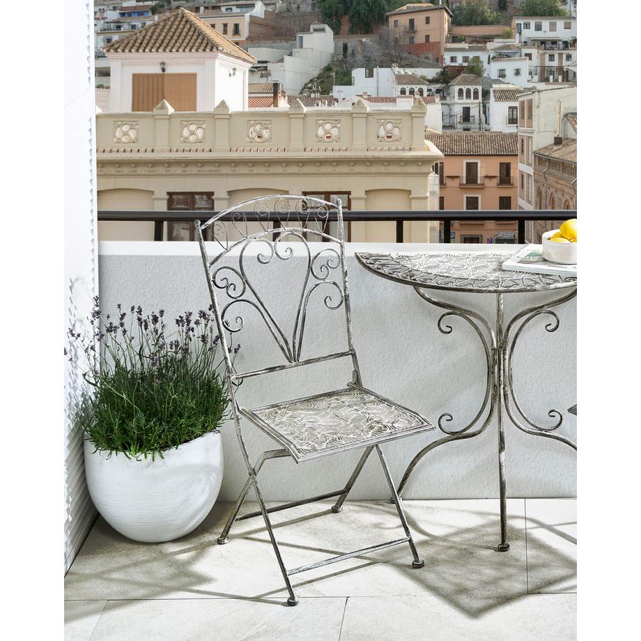 Beliani Gartenstuhl 2er Set aus Eisen Retro NURRA  