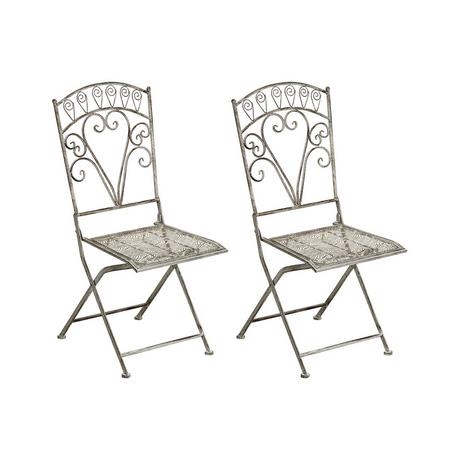Beliani Set di 2 sedie da giardino en Ferro Retrò NURRA  