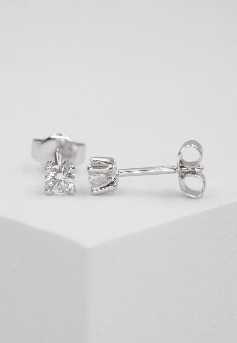 MUAU Schmuck  Clous d'oreilles en diamant 0,50ct. or blanc 750 