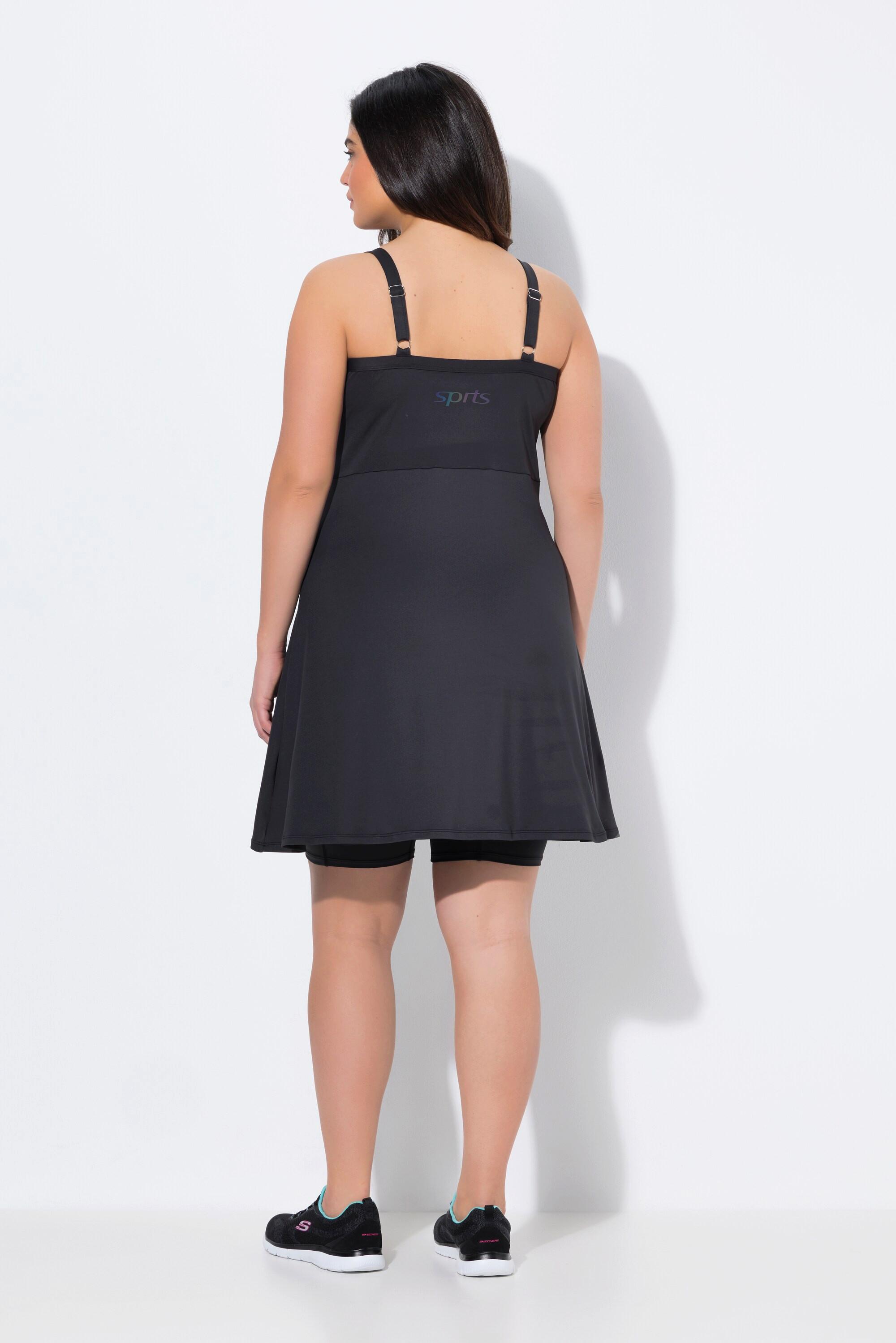 Ulla Popken Abito sportivo shorts integrati scollo rotondo senza maniche riciclato  