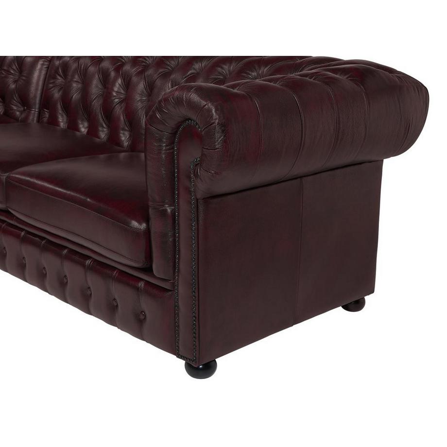 Vente-unique Divano angolare Chesterfield in pelle di bufalo 100% e con riflessi castani Angolo a sinistra BRENTON  