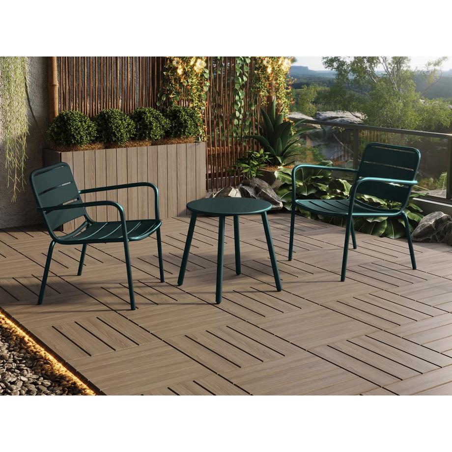 Vente-unique Garten-Beistelltisch - Metall - Tannengrün - MIRMANDE von MYLIA  