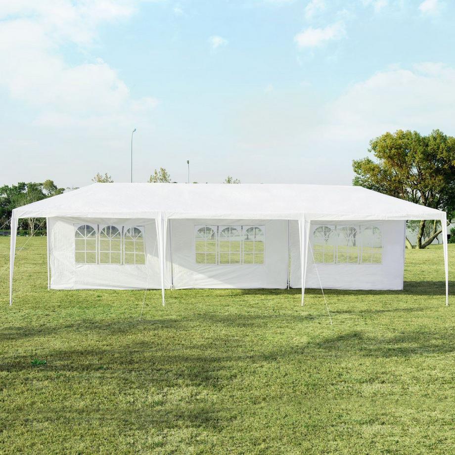 Northix 3 x 9 m Pavillon Zelt Gartenpavillon Gartenzelt mit 5 abnehmbaren Seitenwände  