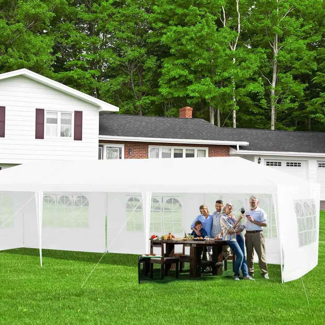 Northix - 3 x 9 m Pavillon Zelt Gartenpavillon Gartenzelt mit 5 abnehmbaren Seitenwände, One Size