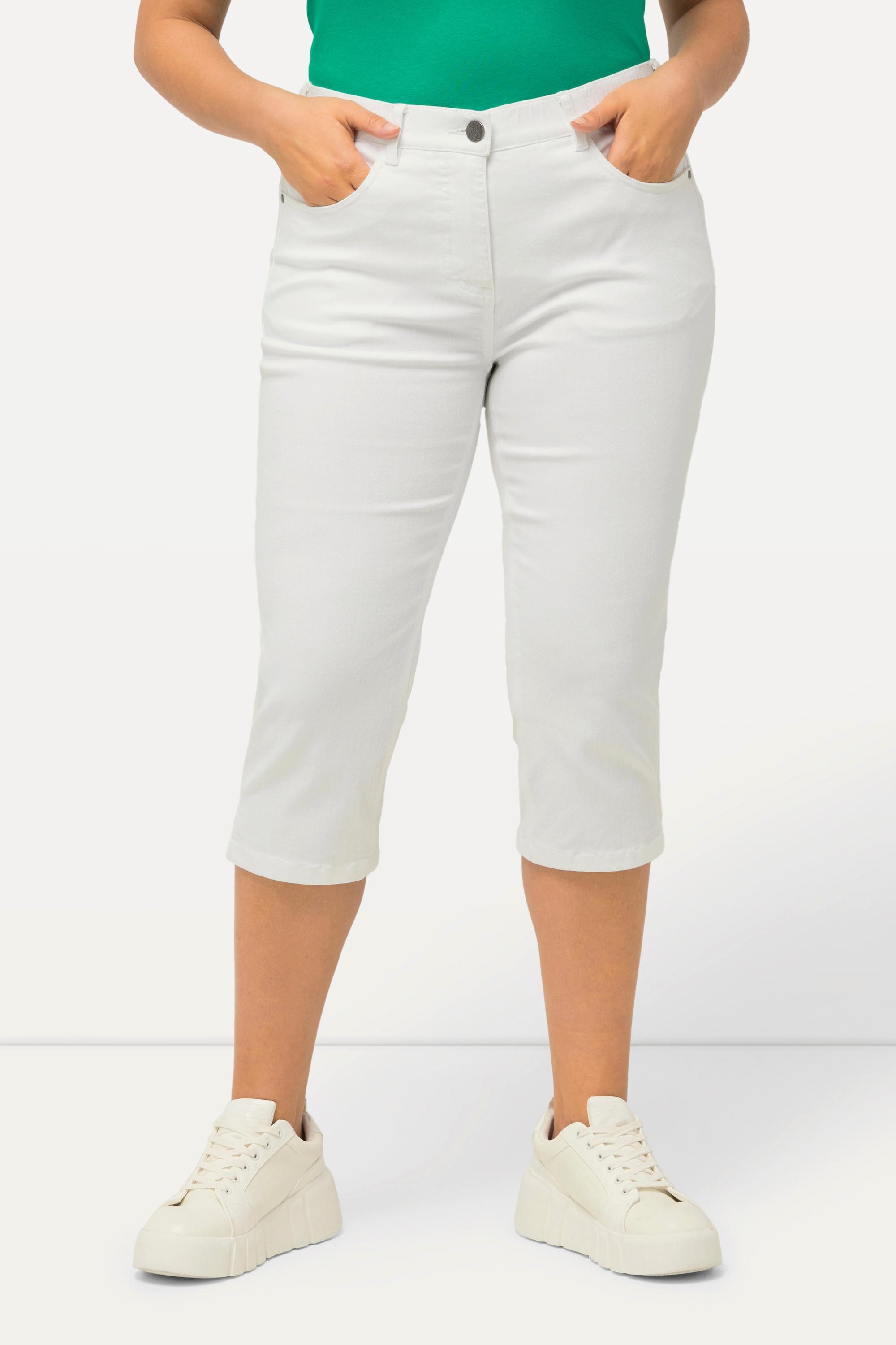 Ulla Popken  Capri Jeans Sarah, schmale 5-Pocket-Form, Saumschlitz 