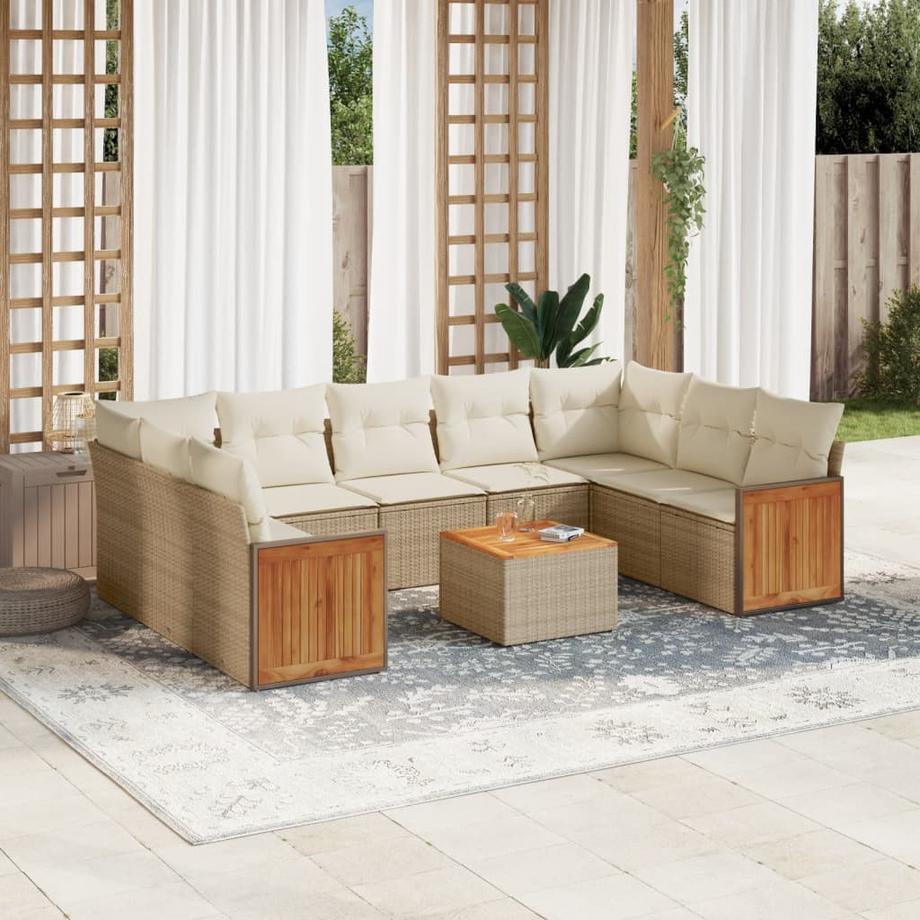 VidaXL Ensemble de canapés de jardin rotin synthétique  