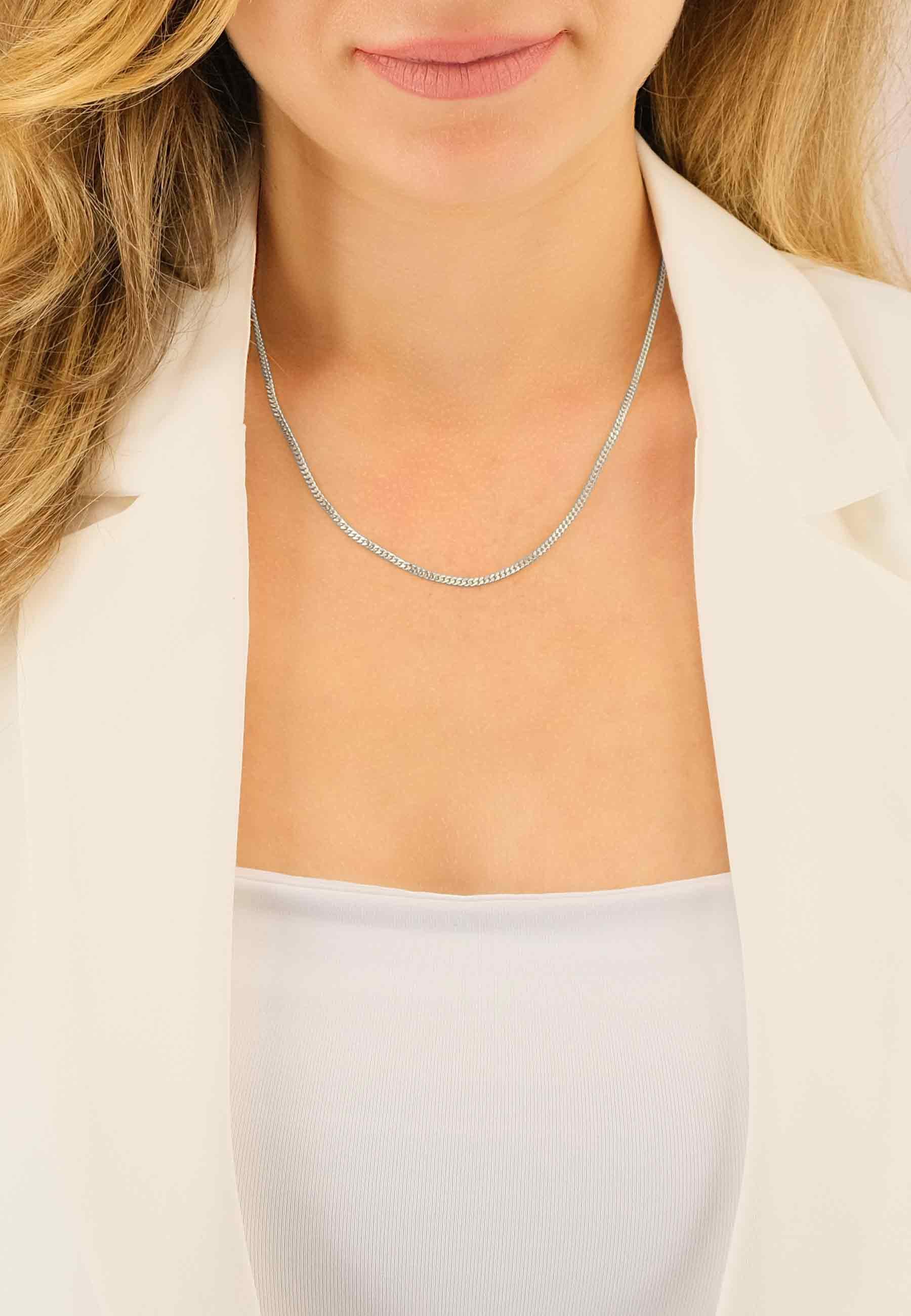 MUAU Schmuck  Collier Panzer Weissgold 750, 2.1mm, 45cm 