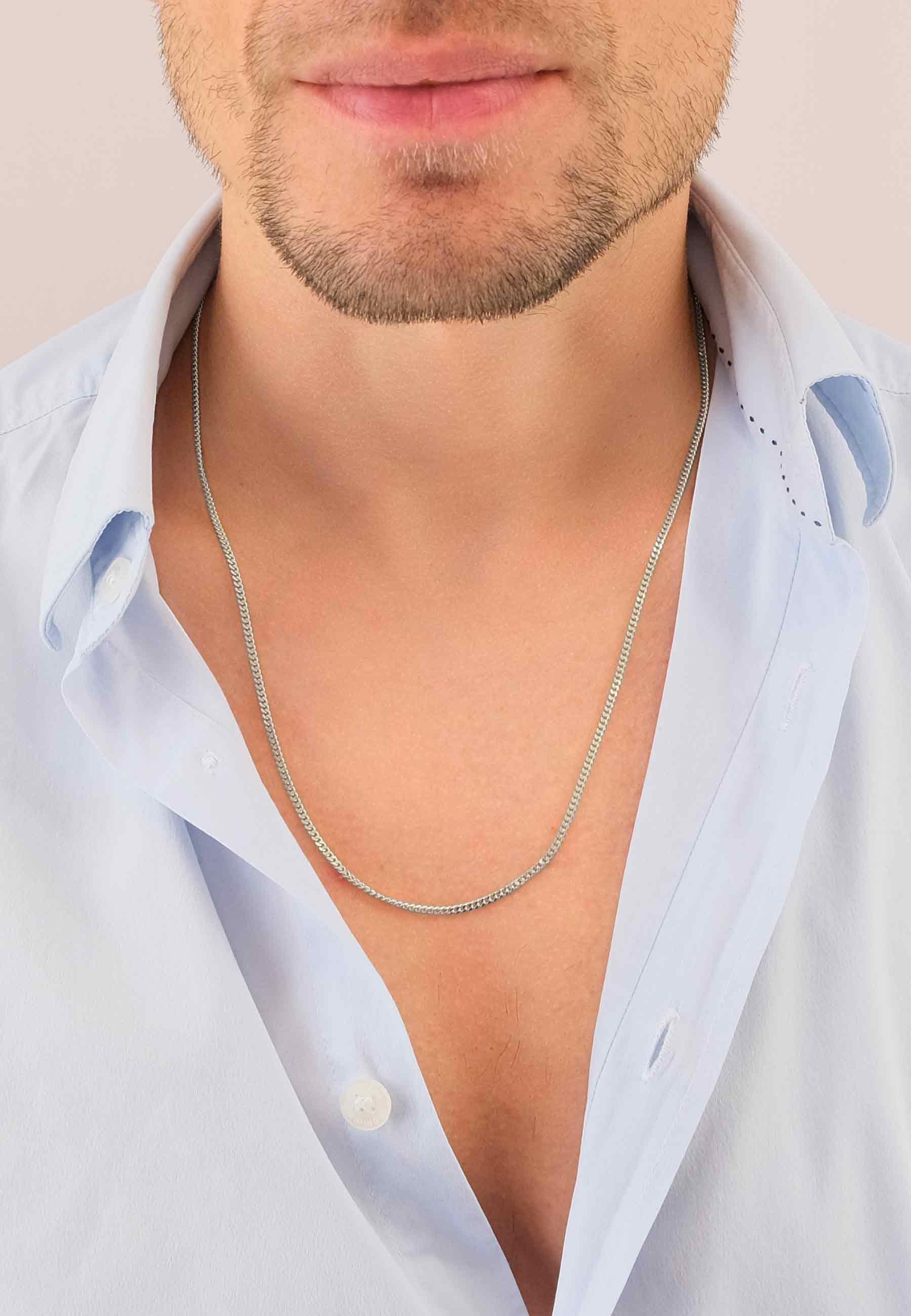 MUAU Schmuck  Collier Panzer Weissgold 750, 2.1mm, 45cm 