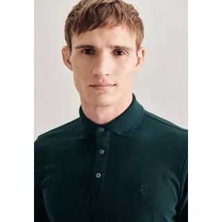 Seidensticker Polo-Shirt Fit Langarm Uni  Grün
