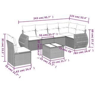 VidaXL Garten sofagarnitur poly-rattan  