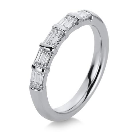 MUAU Schmuck  Mémoire-Ring 750/18K Weissgold Diamant 1ct. 