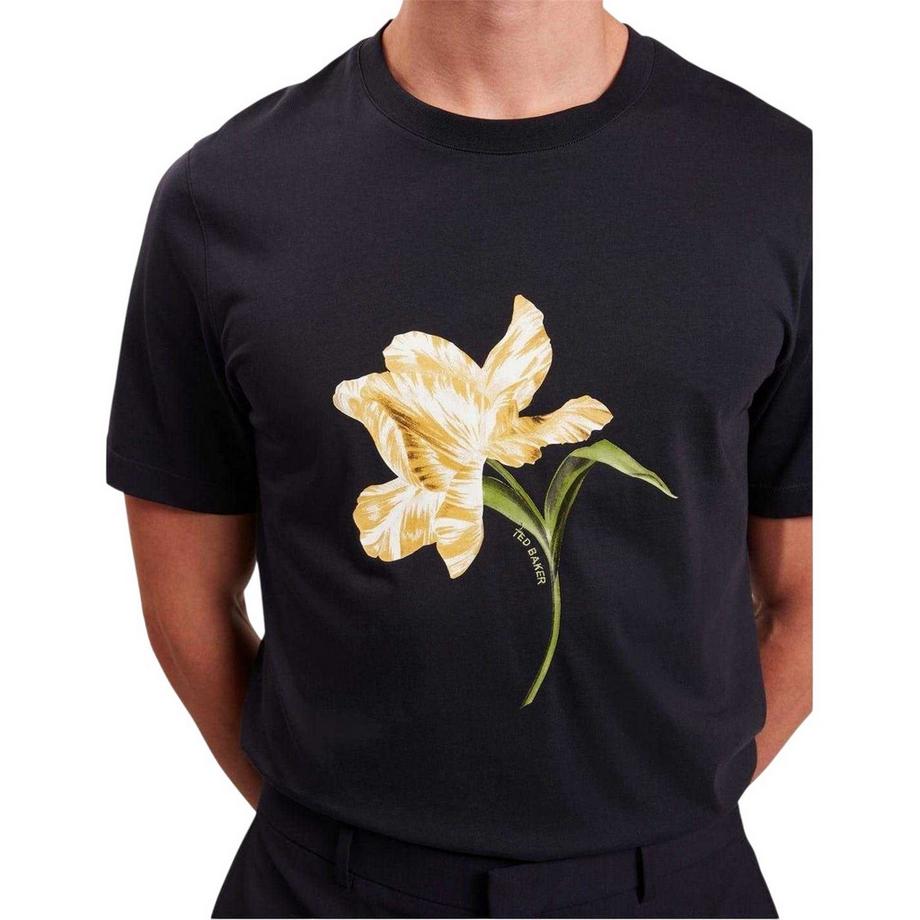 TED BAKER T-Shirt à Col Ras-du-Cou avec Motif Floral  