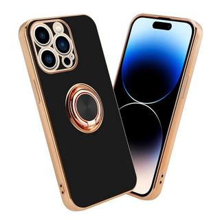 Cadorabo  Housse compatible avec Apple iPhone 14 PRO MAX avec anneau - Coque de protection en silicone TPU flexible, avec protection pour appareil photo et support voiture magnétique 