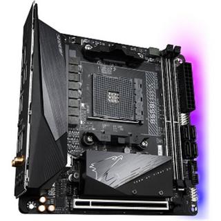 Gigabyte  B550I AORUS PRO AX Scheda madre - CPU AMD Ryzen 5000, VRM a 8 fasi, fino a 5300 MHz DDR4, 1xPCIe 4.0 + 1xPCIe 3.0 M.2, Wi-Fi 6E, LAN 2.5GbE, USB 3.2 Gen 2 