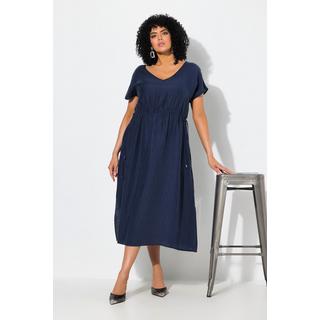 Ulla Popken Abito Maxi Coulisse Scollo a V Senza Maniche  