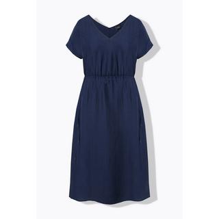 Ulla Popken Abito Maxi Coulisse Scollo a V Senza Maniche  