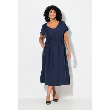 Abito maxi dal taglio smanicato con coulisse e scollo a V