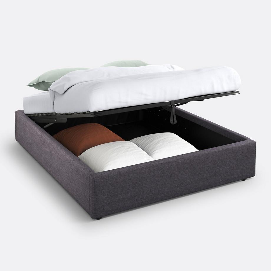 Lit coffre avec sommier relevable