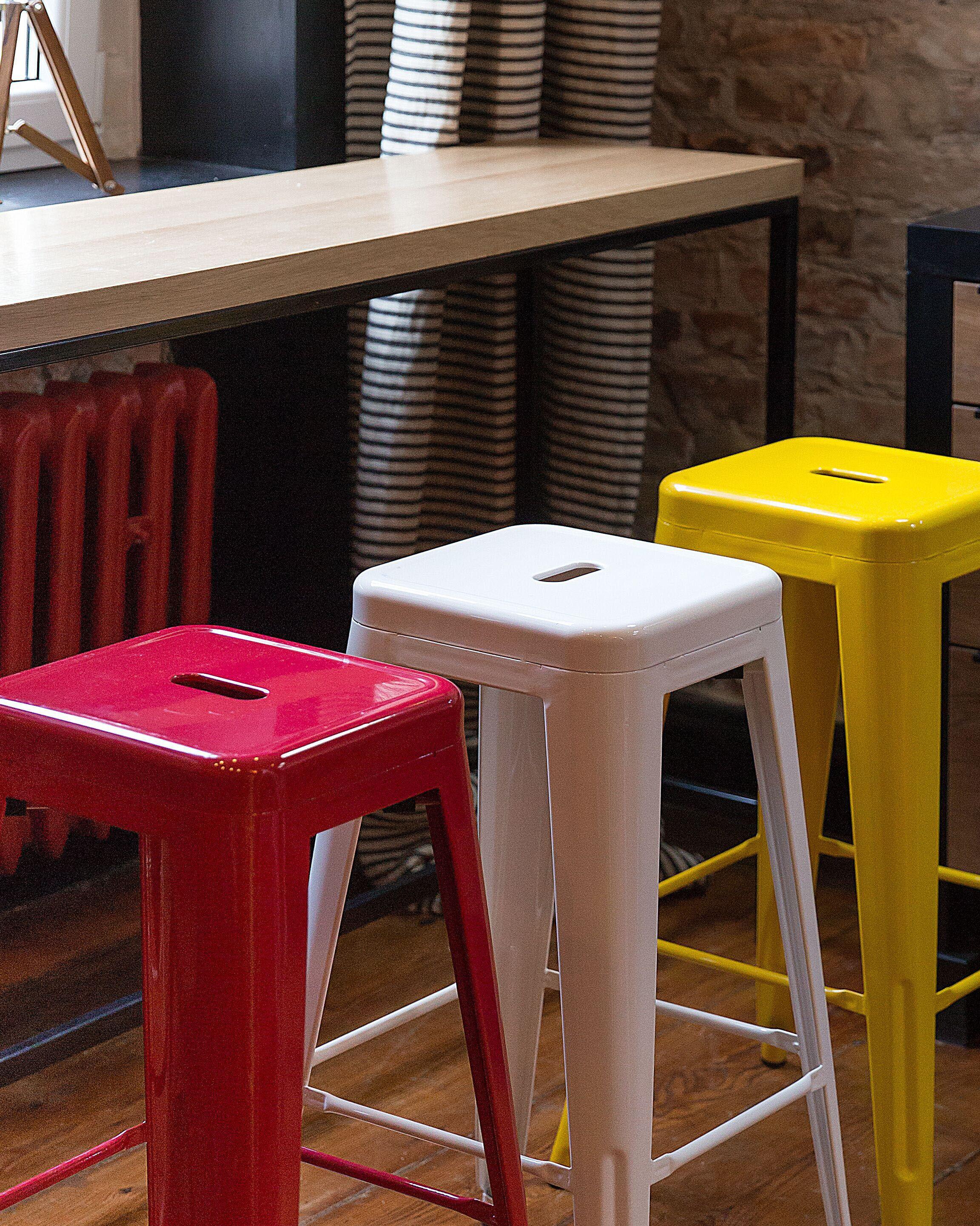 Beliani Set di 2 sgabelli da bar en Acciaio Industriale CABRILLO  