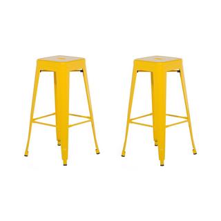 Beliani Set di 2 sgabelli da bar en Acciaio Industriale CABRILLO  