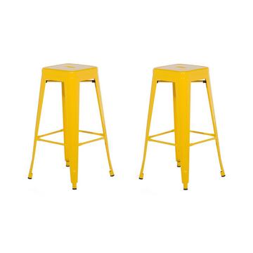Set di 2 sgabelli da bar en Acciaio Industriale CABRILLO