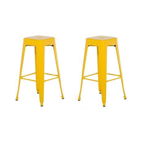 Beliani Set di 2 sgabelli da bar en Acciaio Industriale CABRILLO  